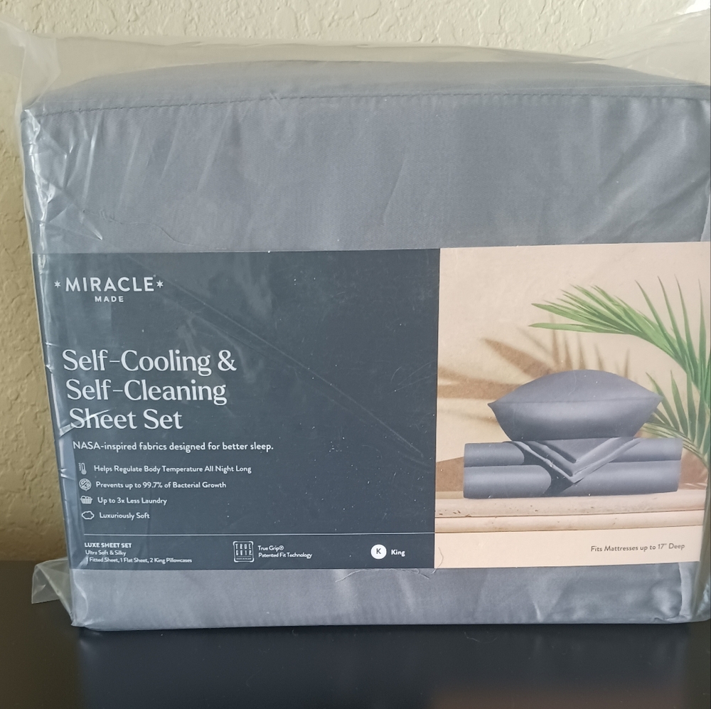 5 Star Rated Miracle Self-Cooling Gray Sheet Set Compare Prices Online.